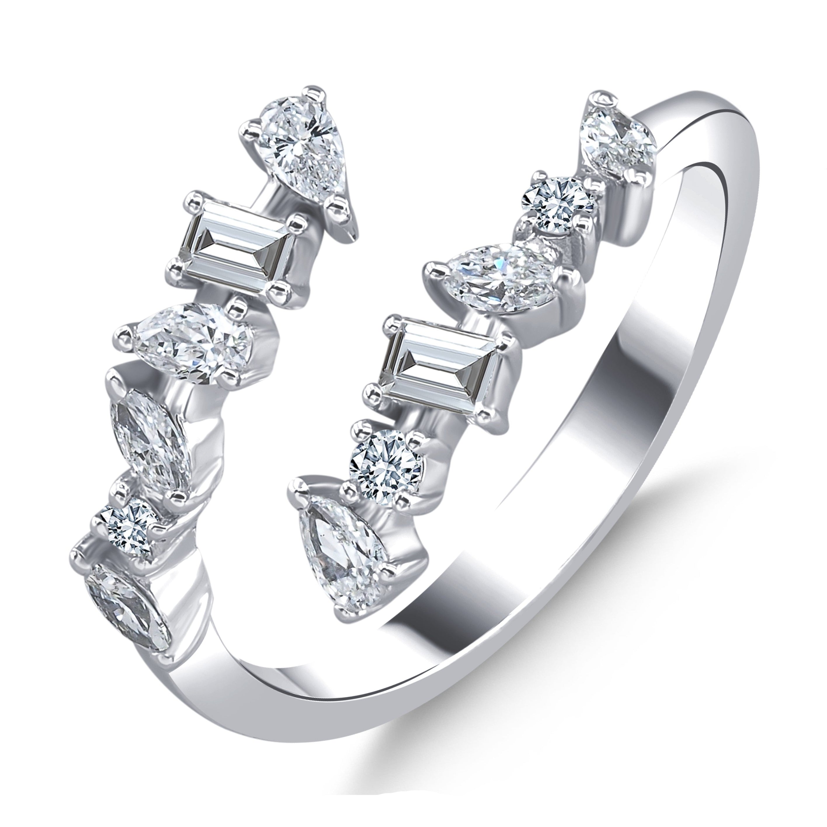 18K Altın 0,55 Ct Mixed Tasarım Statement Yüzük 
