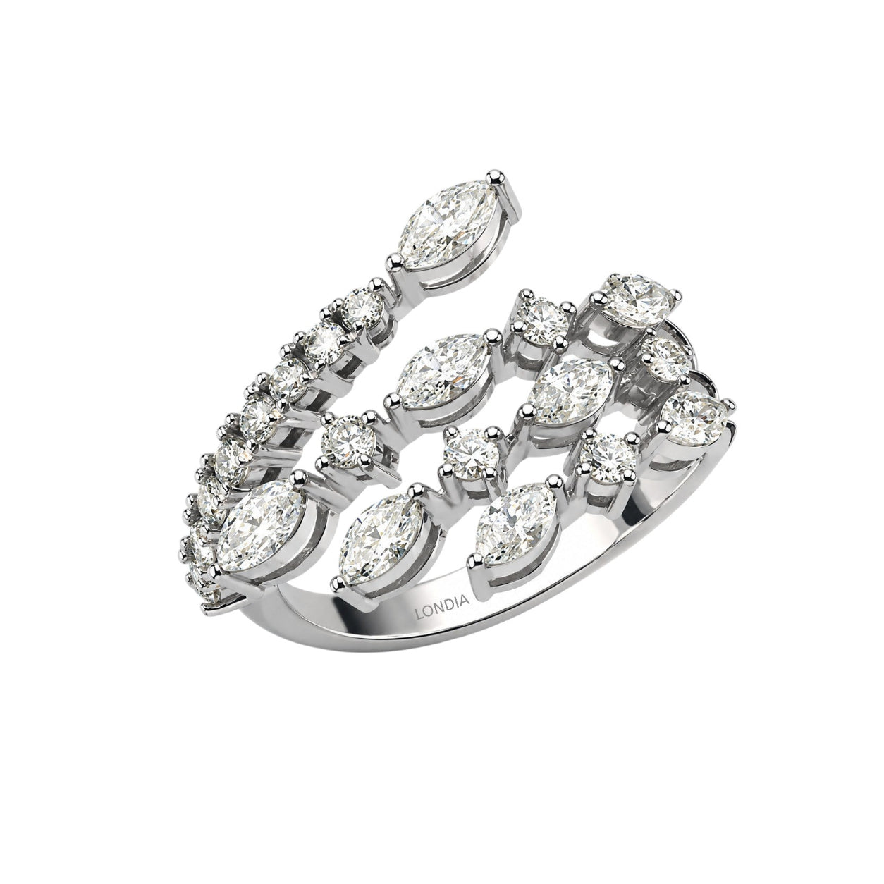 Doğal Pırlanta Gösterişli Tasarım Yüzük