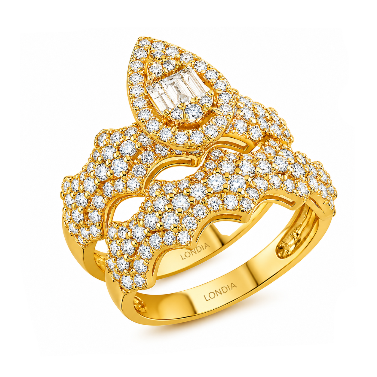1,80 Ct. Doğal Pırlanta Evlilik Yüzük Seti | LONDIA