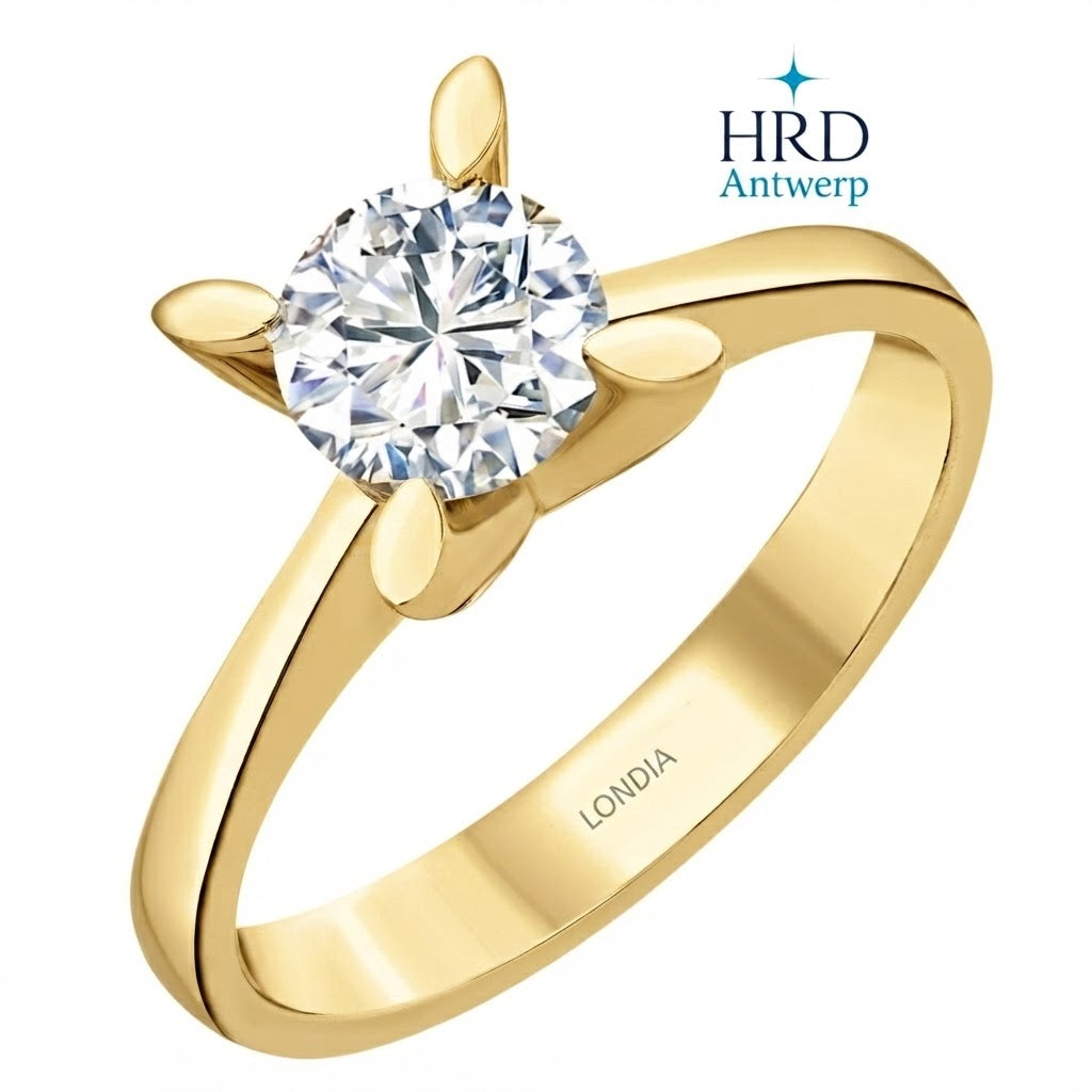 1 Karat F Rengi HRD Uluslararası Sertifikalı Kelebek Model Tektaş