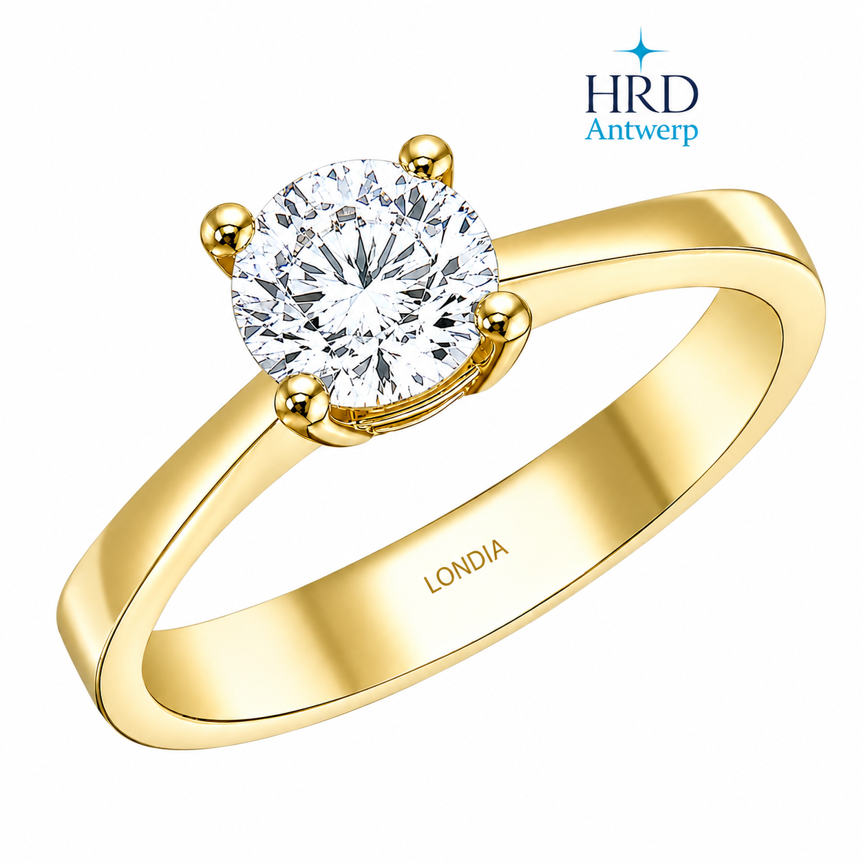 1 Karat F Rengi HRD Uluslararası Sertifikalı Klasik Tektaş Yüzük