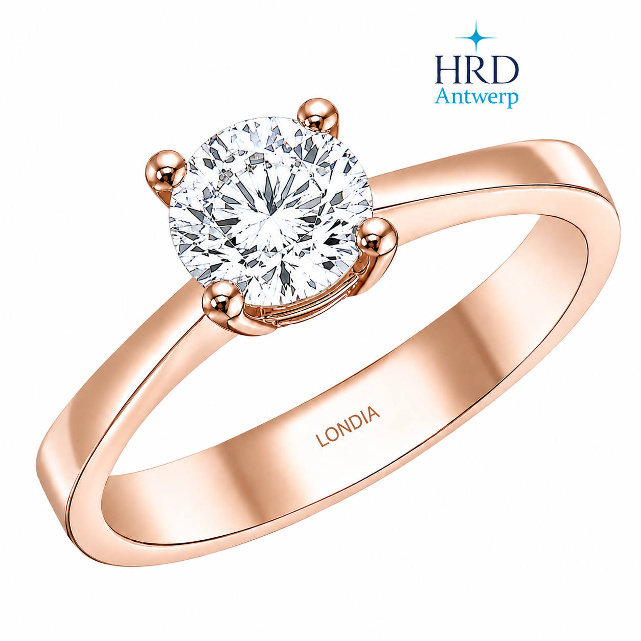 1 Karat F Rengi HRD Uluslararası Sertifikalı Klasik Tektaş Yüzük