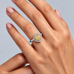1 Karat Fancy Yellow Pırlanta Kalp Tasarımlı Yüzük