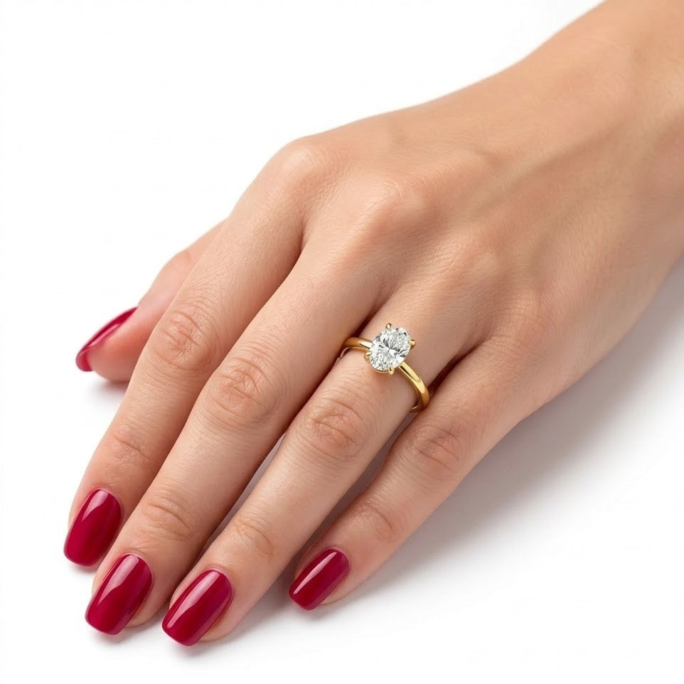 oval tektaş 1 karat f hrd