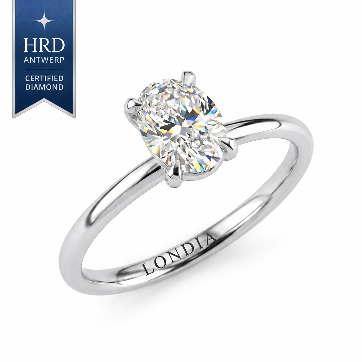 F Hrd 1 karat oval tektaş pırlanta