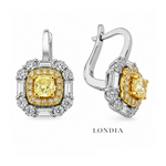 3 Karat Fancy Yellow Pırlanta Cushion Tasarımlı Küpe