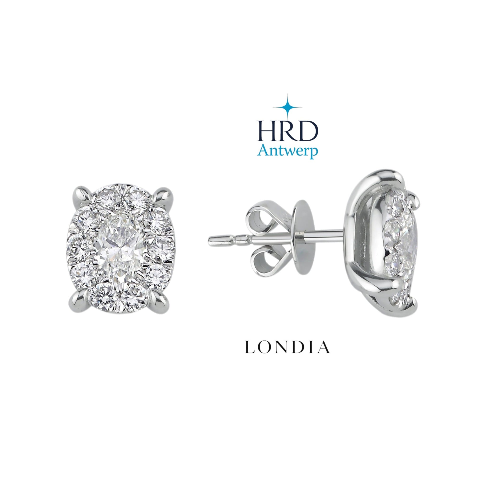 3 Karat Görünümlü 1.20 Kt. HRD Sertifikalı Magic Oval Küpe 