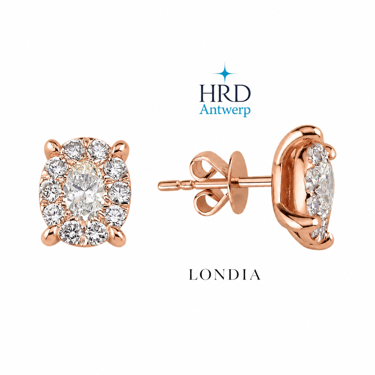 3 Karat Görünümlü 1.20 Kt. HRD Sertifikalı Magic Oval Küpe 