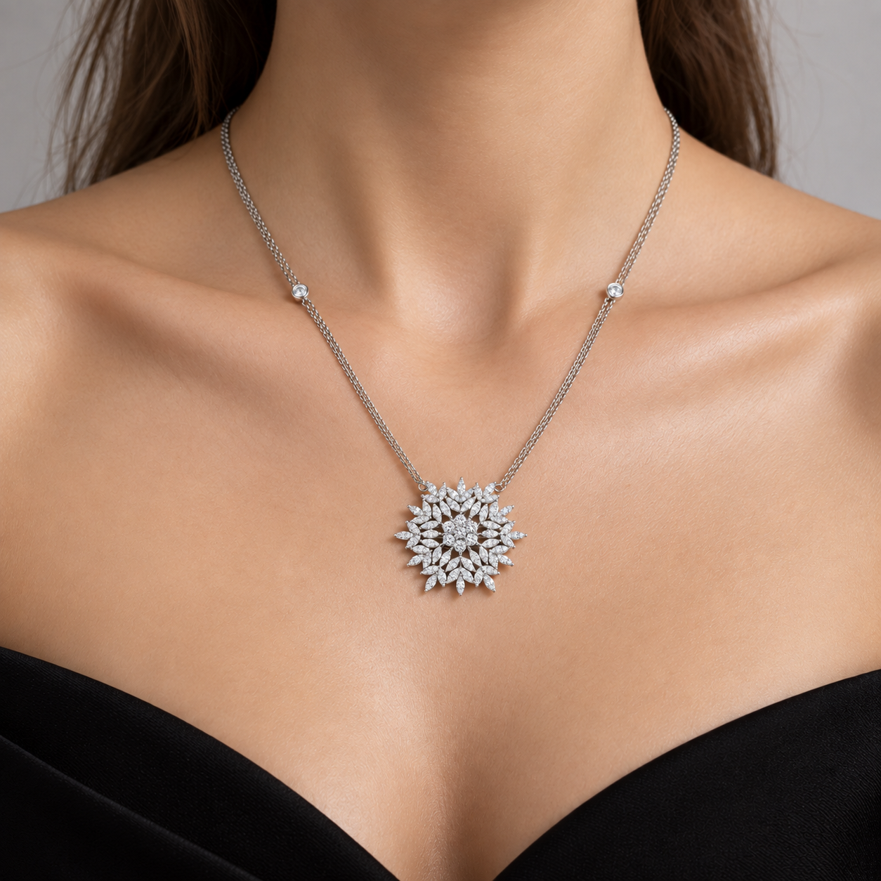 4 Karat Doğal Pırlanta Isabelle Tasarım Kolye
