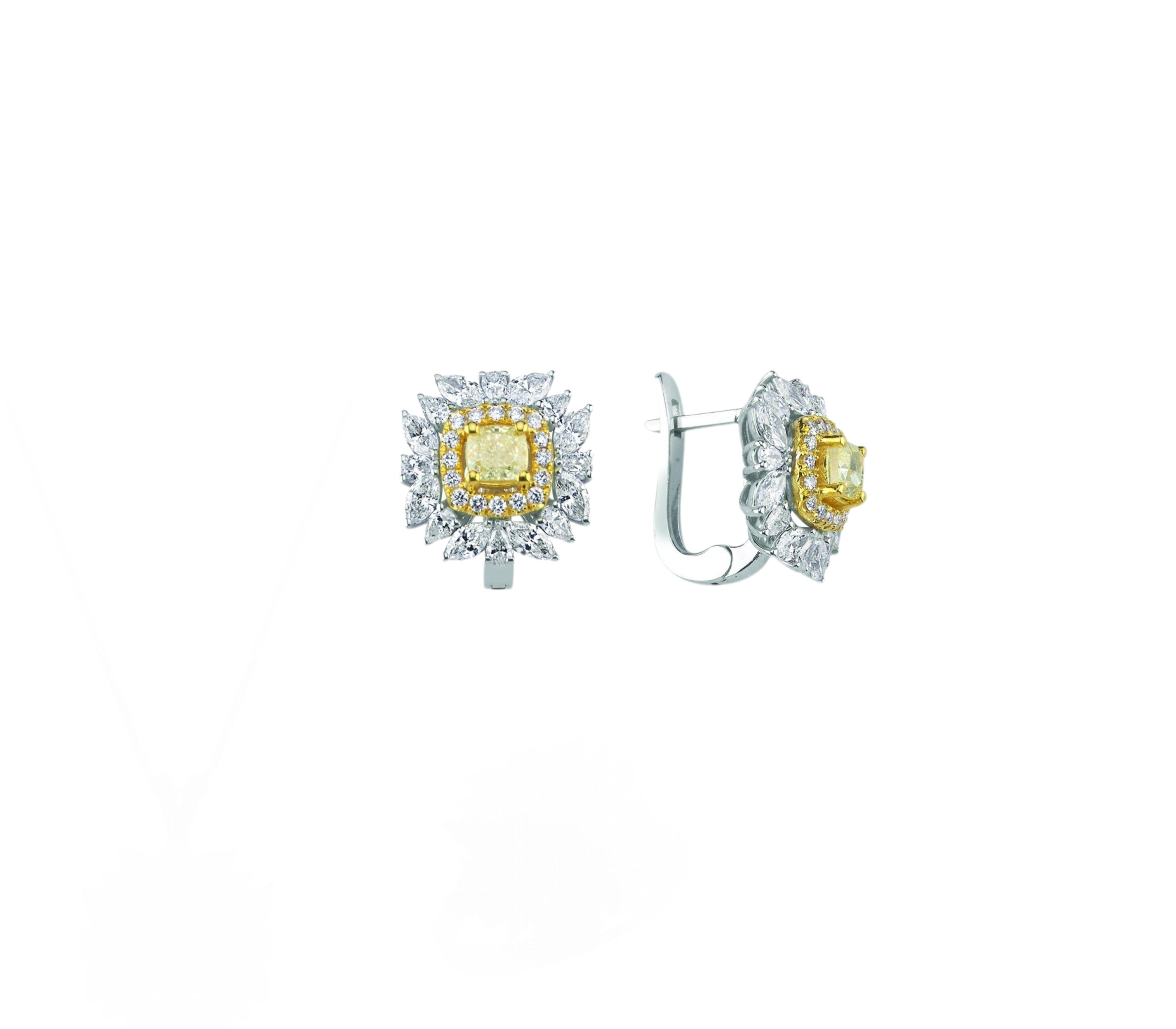 7.60 Karat Fancy Yellow Pırlanta Tasarım Set 18 Ayar Altın