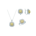 7.60 Karat Fancy Yellow Pırlanta Tasarım Set 18 Ayar Altın