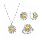 7.60 Karat Doğal Pırlanta Fancy Yellow Tasarımlı Set