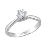 F Renk 0,30 Karat Doğal Pırlanta Tektaş Yüzük - HRD Sertifikalı