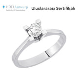 F Renk 0,40 Karat Doğal Pırlanta Tektaş Yüzük - HRD Sertifikalı