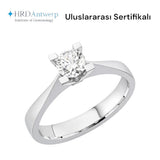 F Renk 0,60 Karat Doğal Pırlanta Tektaş Yüzük - HRD Sertifikalı