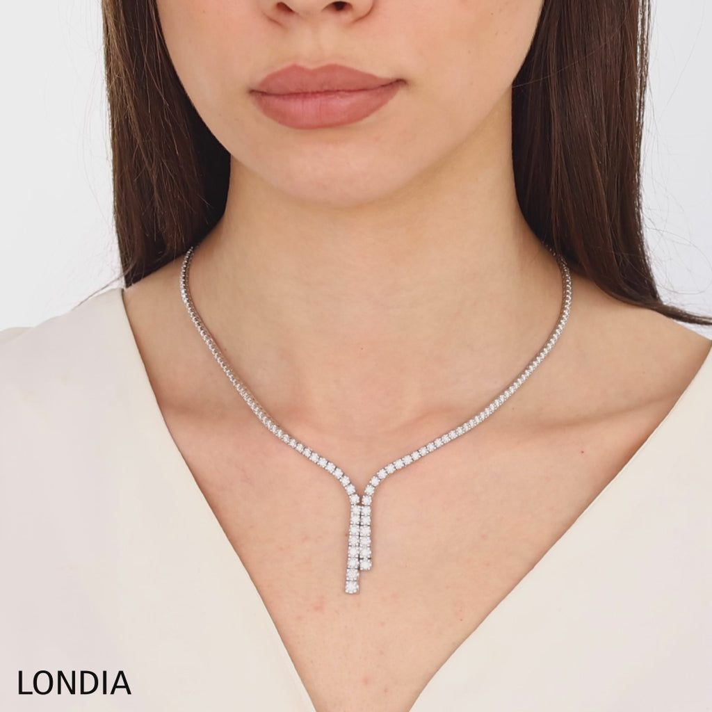 2,50 Karat Pırlantalı Clair Tasarım Dereceli Tenis Kolye, 14 Ayar Saf Altın