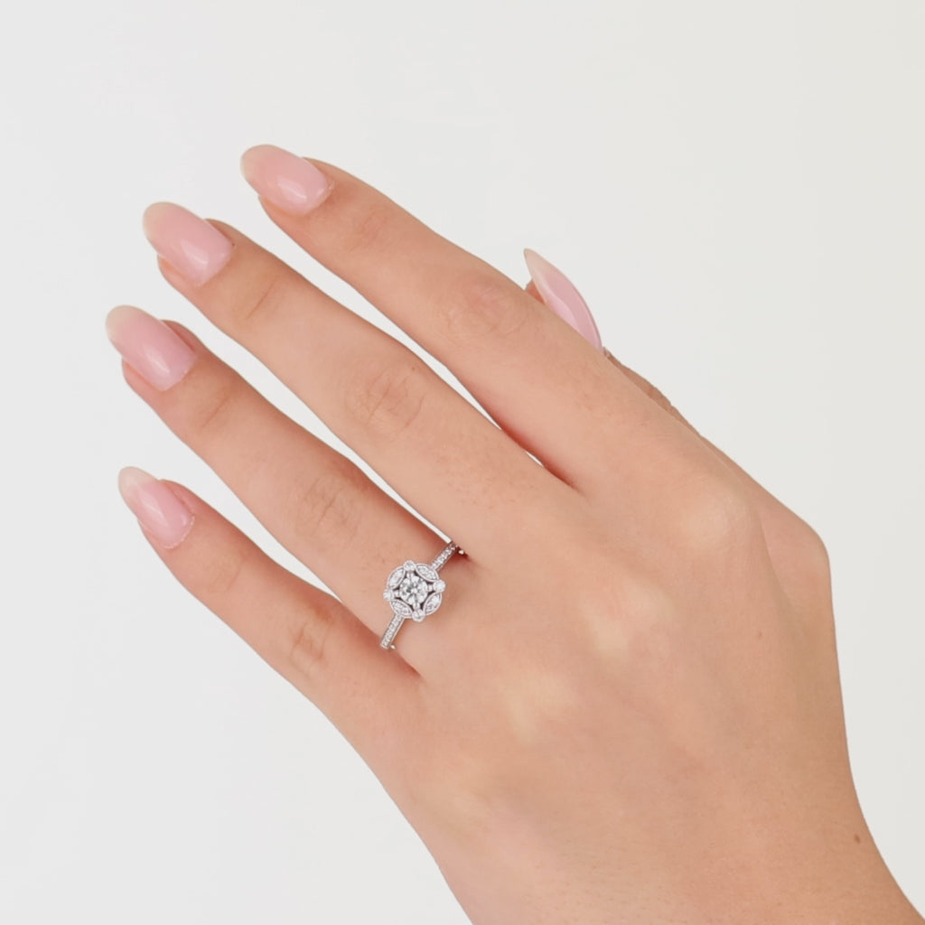 18 Ayar Altın 0,50 Karat Doğal Pırlanta Vintage Tasarım “Celestia” Yüzük