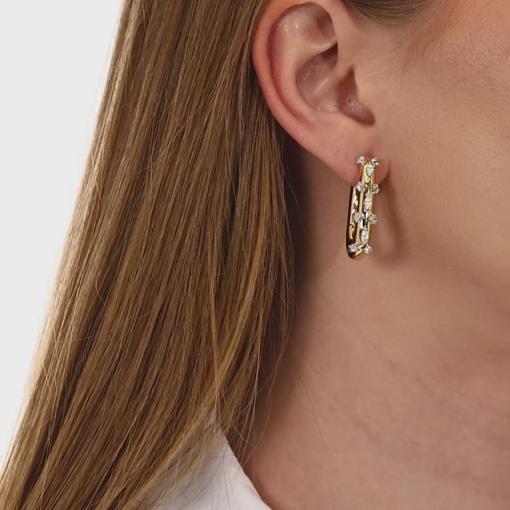 18K Altın 1,05 ct Londia Classy Doğal Pırlanta Küpe