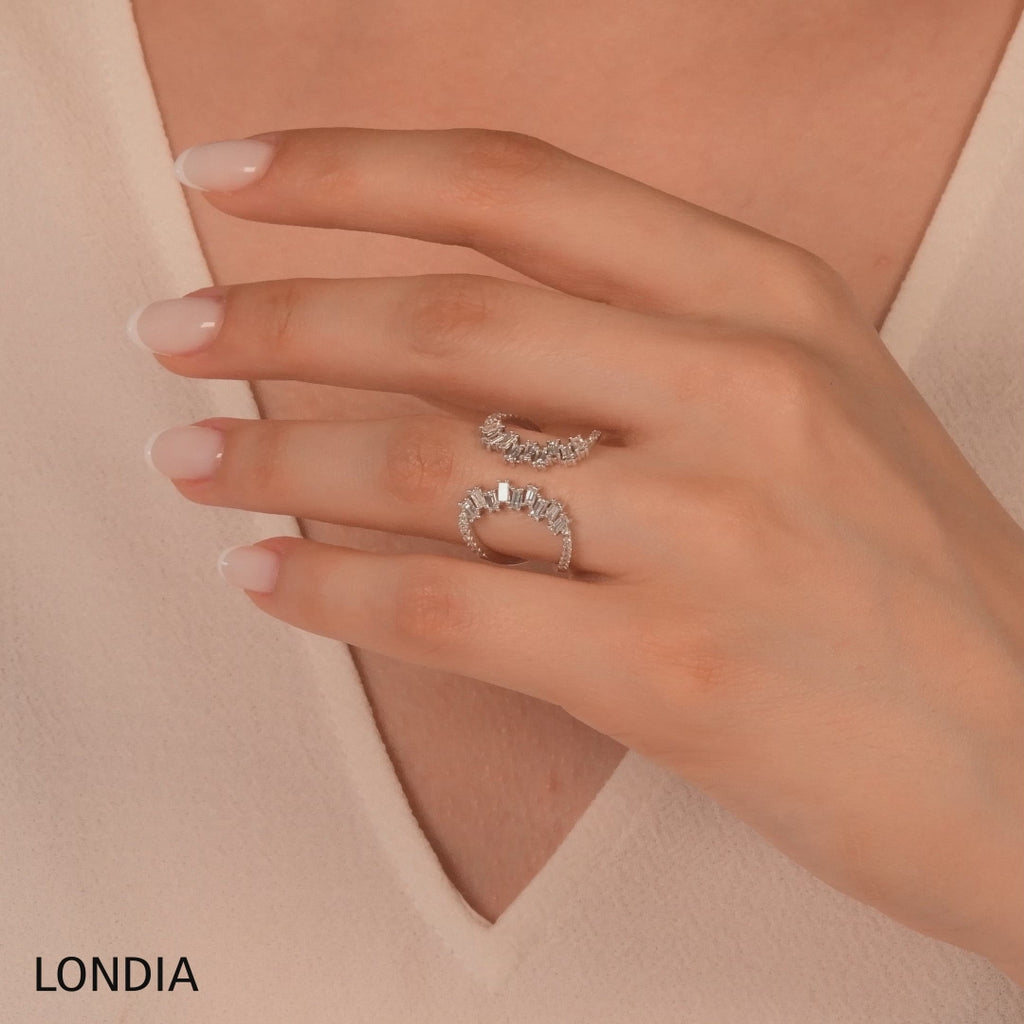 0,60 ct Doğal Pırlanta Çizgi Nerys 18K Altın Tasarım Yüzük