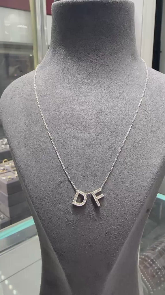 Kişiye Özel Harfli 0.20 Karat Doğal Pırlanta Kolye