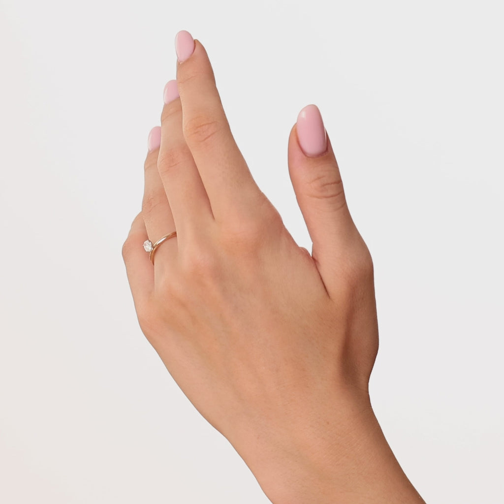 14 Ayar Altın 0,50 Karat Doğal Pırlanta Oval Tektaş “Modern” Yüzük