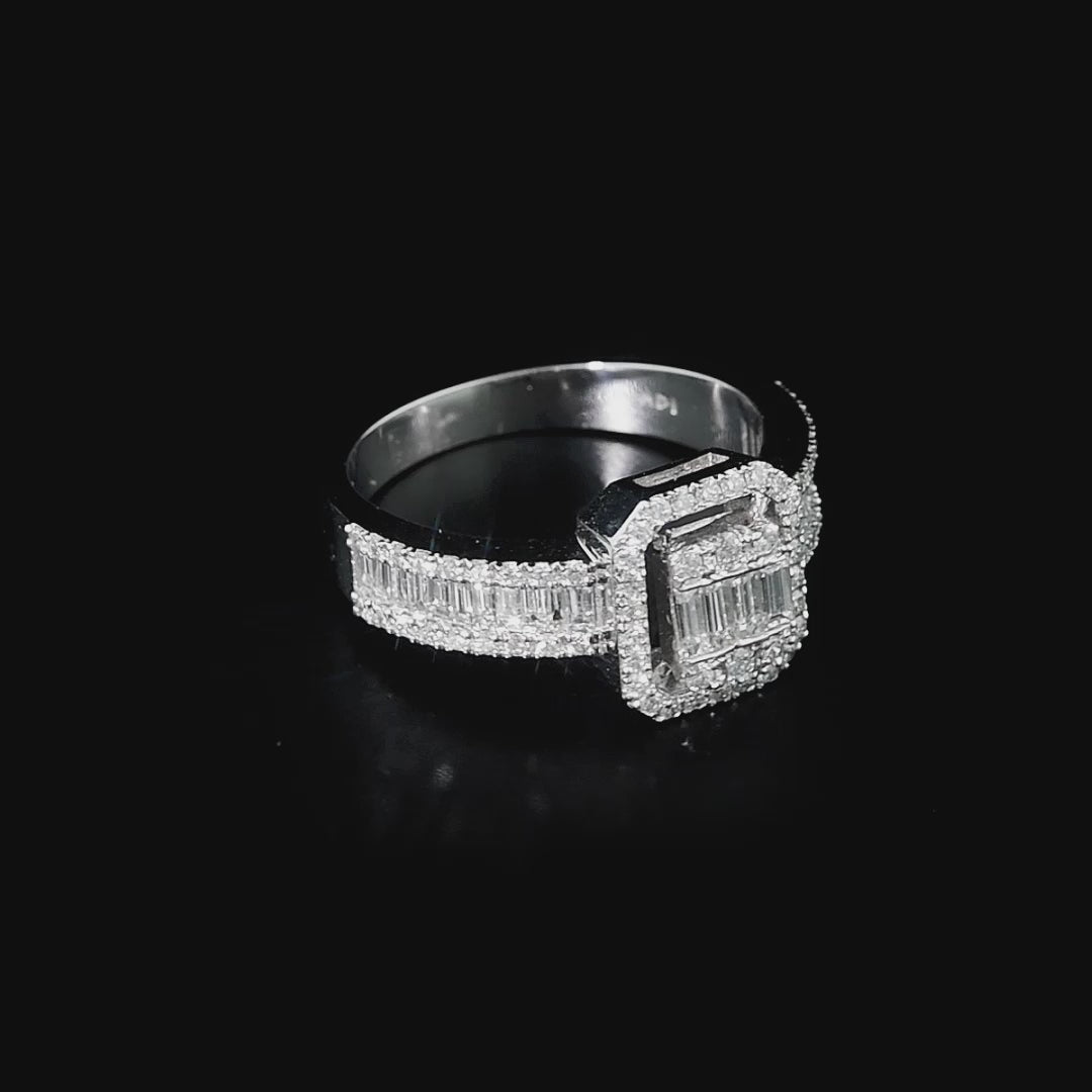 1.00 Karat Dogal Pirlanta Baget Tasli Pirlanta Yuzuk LONDIA_