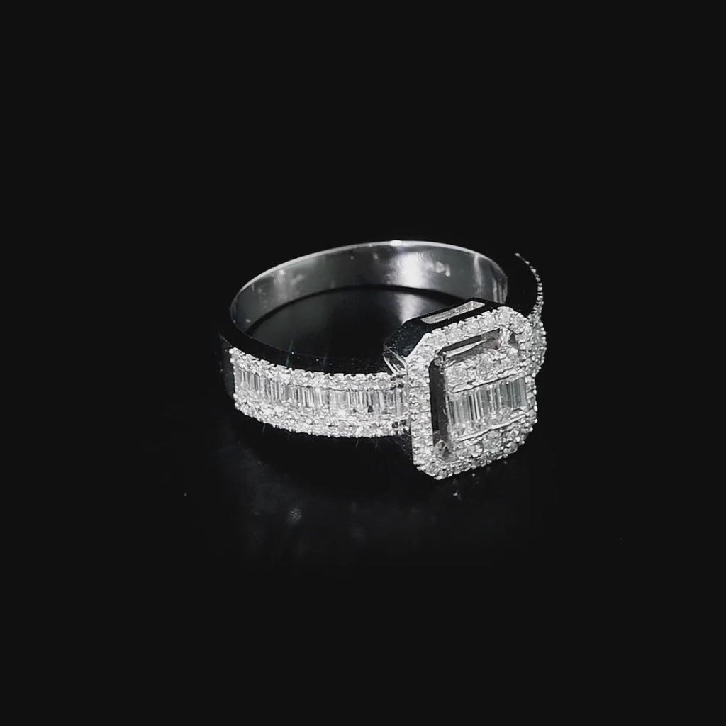 1.00 Karat Dogal Pirlanta Baget Tasli Pirlanta Yuzuk LONDIA_